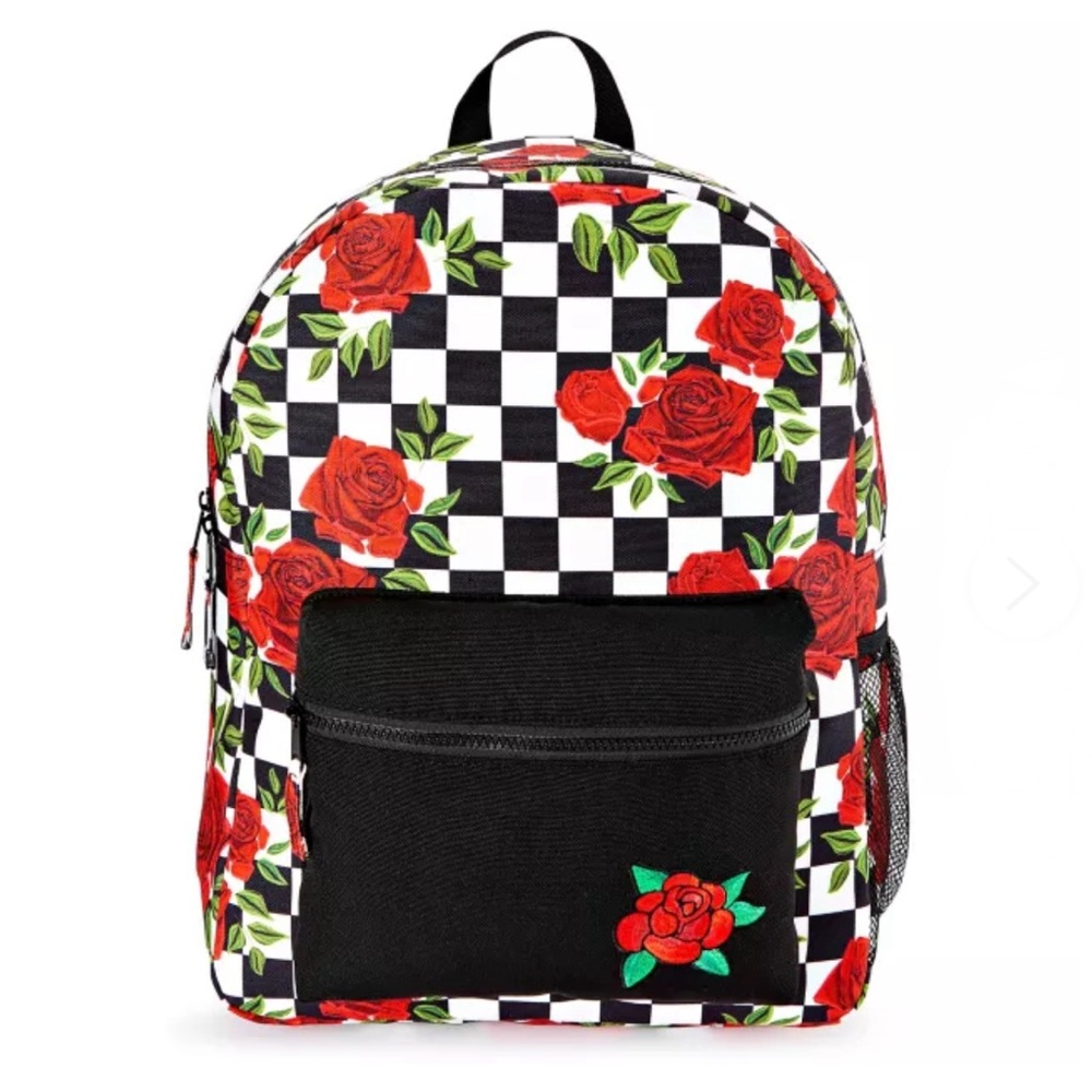 Checkered Rose Backpack